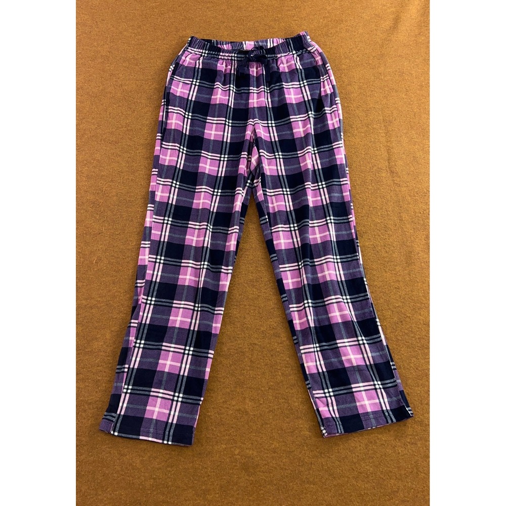 Heat Holders Womens Small Purple Plaid Thermal Fleece Pajama Pants New